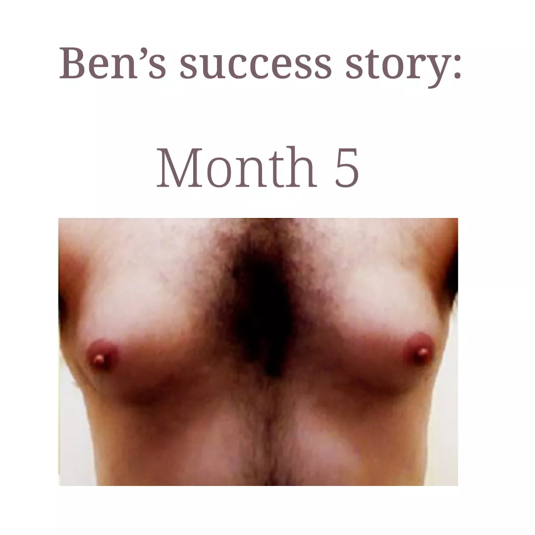 Male breast enlargement pills. Ben's success story. Month 5.