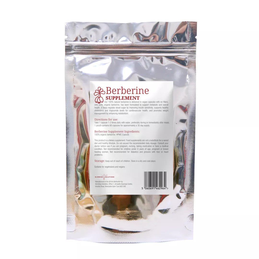 Berberline supplement package with reverse on a white background