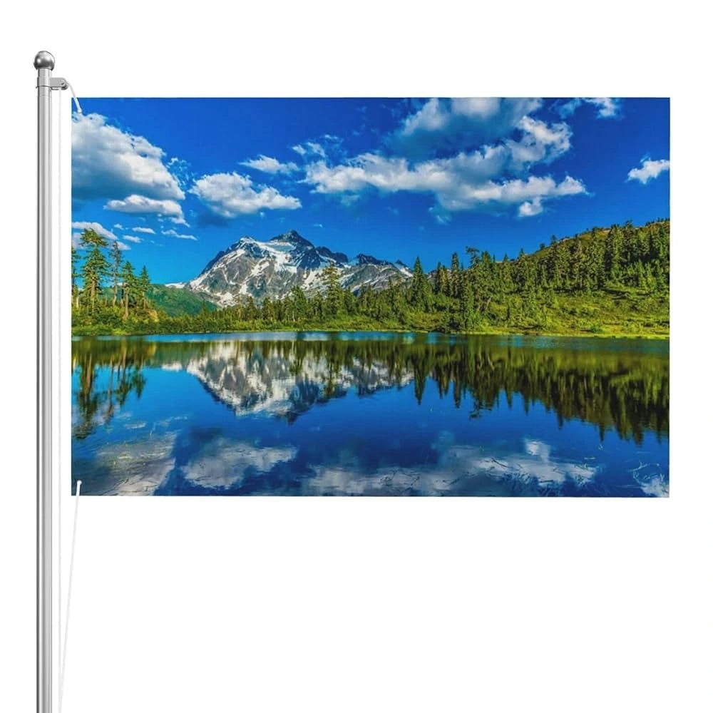 landscape of mountain and lake