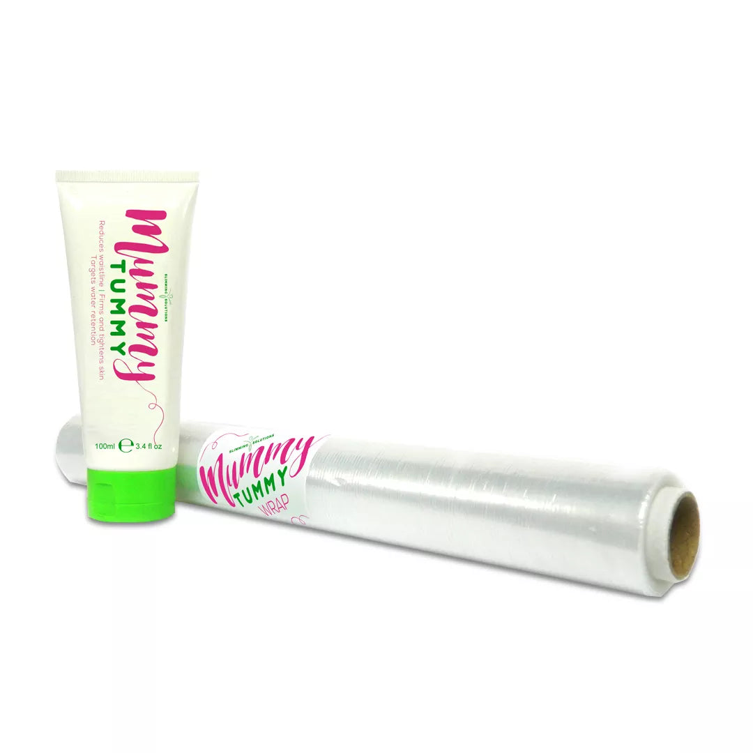 Tube of Mummy Tummy and Wrap on a white background